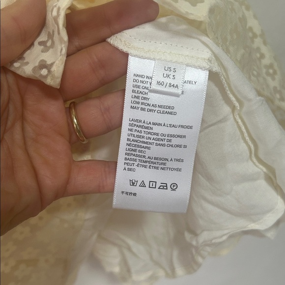 Urban Outfitters Riley Babydoll Mini Dress Sheer butter yellow burnout sz small - Picture 6 of 9